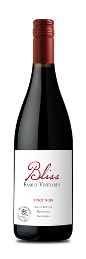 Bottle of Bliss Family Vineyards Pinot Noir